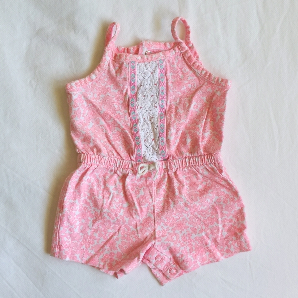 carter's boho pink floral romper playsuit 3 months baby girl